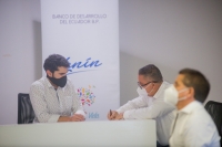 Alcalde Fredy Saldarriaga firm&oacute; convenios con Banco de Desarrollo del Ecuador